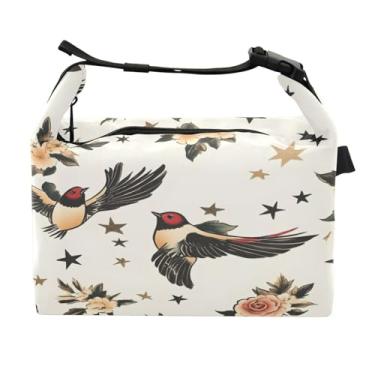 Imagem de STAYTOP Lancheira vintage Flying Birds com fivela de alça, lancheira isolada para meninos e meninas, lancheira térmica para trabalho escolar