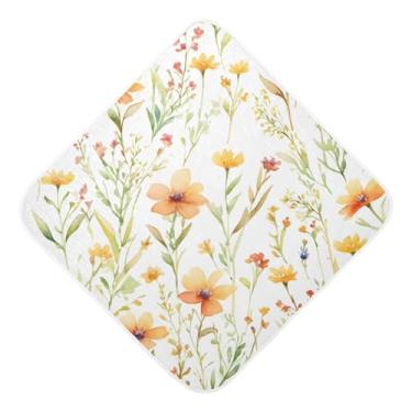 Imagem de Toalhas de bebê com capuz ultra macias absorventes toalhas de banho flores musselina algodão toalhas de banho para recém-nascidos crianças pequenas 35x35 polegadas