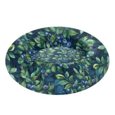 Imagem de SEHANY Cama fofa para cachorro de rosquinha de mirtilo, removível e lavável, pequena cama redonda para gatos, cama fofa super macia para animais de estimação com fundo antiderrapante para cães