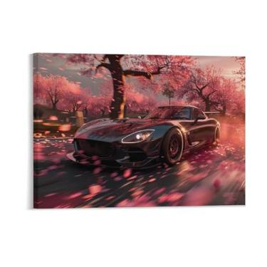 Imagem de HouLaiZhe Anime Jdm Carro Mx5 Pôster Flor de Cerejeira Tela Estética Decoração de Quarto Pintura de Parede Impressões Sala de Galeria Decoração de Parede para Quarto Sala de Estar Escritório 18 x 24