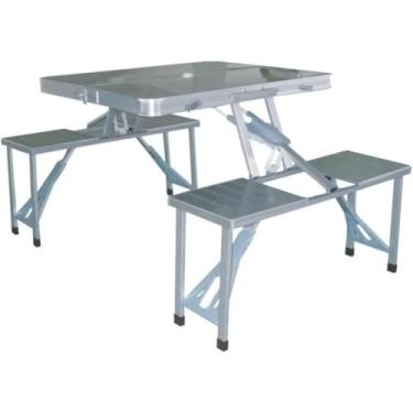 Imagem de Mesa Dobrável com Banquetas Incorporadas