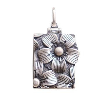 Imagem de vinsiora Colar com pingente de medalhão de flor banhado a prata para mulheres corrente retangular gravada floral joia presente para ela, Standard, Cobre, Ágata