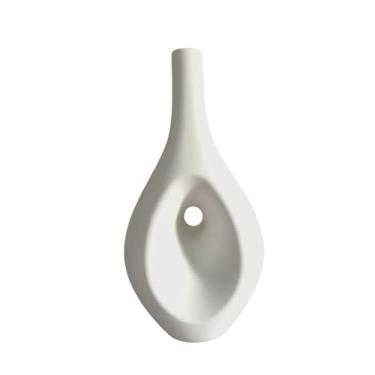 Imagem de Wswqop Vaso Decorativo para Flores, Recipiente Minimalista para Flores, Arranjo de Flores Secas para de Entrada, Estante, Escritório, área de Entrada, Branco, L