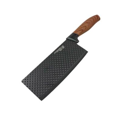 Imagem de Premium Conjunto de Facas de Cozinha, 6 Peças, Aço Inox All Black com Cabo de Madeira, Inclui Faca Chef 31cm, Cutelo 28.5cm, Faca Escultura 32cm, Faca Aparar 22.5cm, Tesoura 20cm