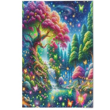 Imagem de Quebra-cabeça 1000 peças adulto colorido brilhante árvore primavera amantes presentes família quebra-cabeça divertido mordaça presentes decoração floral arte pintura, 1000 peças, 75 x 50 cm