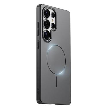 Imagem de LYJSMGZ Capa magnética para Samsung Galaxy S25 Ultra/S25 Plus/S25, Capa Antihuellas La Lente Sobresale Por Encima De La Cubierta Protectora Antigolpes Capa, Preto, S25