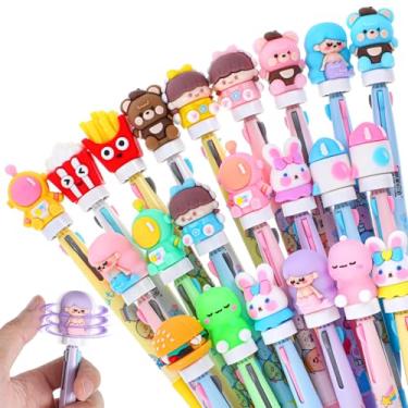 Imagem de Kifmurase 24 canetas esferográficas coloridas fofas em uma, canetas divertidas 3 em 1 para alívio de estresse, lápis com tema de desenho animado de 0,5 mm, canetas multicoloridas para crianças
