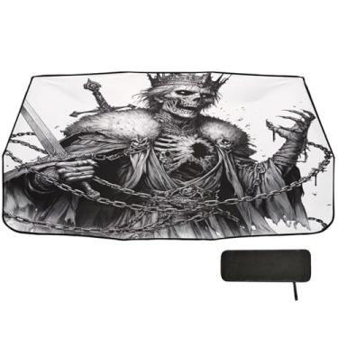 Imagem de Scary Undead King Pára-brisas Para-brisas Proteção Térmica Proteção de Isolamento Térmico Guarda-Sol de Carro Guarda-Chuva, Persianas de Janela para Carro