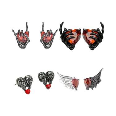 Imagem de 1 peça/4 peças moda criativa páscoa halloween palma amor brincos cavei