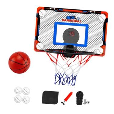 Imagem de menolana Argola de basquete sobre a porta mini arco de basquete de brinquedo games sports games room bastão aros de basquete para meninos meninos garotos, com Pontuação, Pequeno