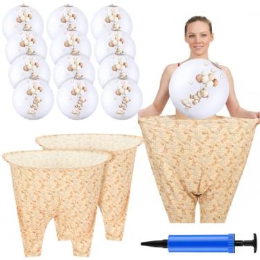 Imagem de VioraWhite Conjunto de 18 peças para chá de bebê, calças engraçadas para vovó, 16 peças de ursinho de pelúcia, bolas saltitantes para adultos, 2 calças de avó para chá de bebê, revelação de gênero