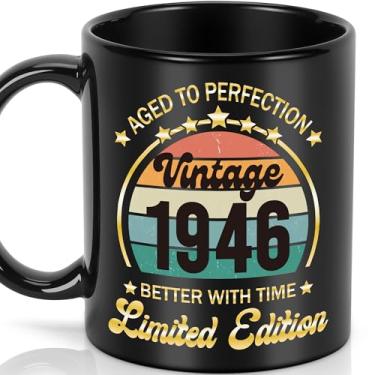 Imagem de LEJIAJINW de 80 anos para homens e mulheres, de 80 anos, presentes engraçados de aniversário de 80 anos, decoração de festa de 80 anos, caneca de café