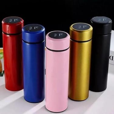 Imagem de Garrafa Térmica de Aço Inox, 500ml, com Termômetro Digital LED