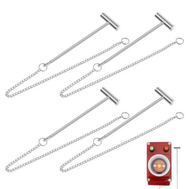 Imagem de Angoily 4 peças de martelo de emergência com ponta de chamada, mini botão de incêndio, ferramenta de quebra de vidro para caixa de extintor com aderência ergonômica ferramenta de disjuntor de janela