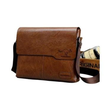 Imagem de Bolsa De Ombro Masculina Grande Em Couro PU Para Negócios, Mensageiro,