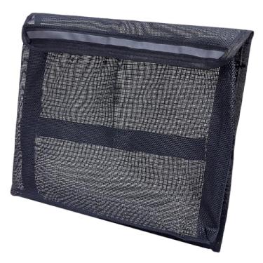 Imagem de MAYJOYDIY Bolsa de malha para armazenamento de barco 33,5 cm × 13,7 cm, organizador marítimo autoadesivo, refletivo, universal, sacos de rede de armazenamento de barco com forte suporte pegajoso para