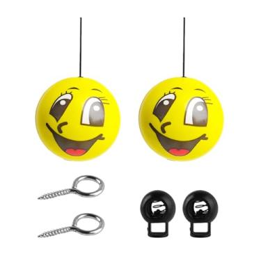 Imagem de Sandfren Auxílio de estacionamento de bola de tênis para garagem, 2 peças, kit de assistente de sensor de sistema de guia de estacionamento ajustável com cordas e ganchos de parafuso, indicador de