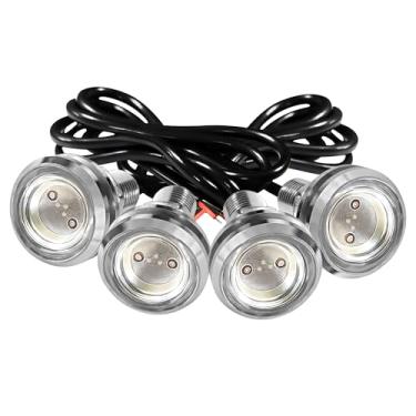 Imagem de JRQLOV 4 peças 23 mm DC 12 V Eagle Eye LED carro neblina DRL luz de corrida diurna traseira reversa luzes de rocha farol farol pequeno uso lâmpada para carro e motocicleta (verde)