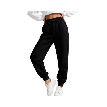 Imagem de Calças De Moletom Femininas Multicoloridas Com Cordão, Casuais, De Cor