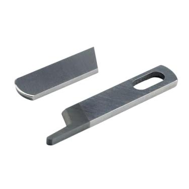 Imagem de BLOOY - Faca para máquina de costura Singer 14U 412585 412749 superior + lâmina inferior, PFAFF 756, Babylock BL202, BL302 Serger