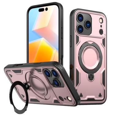 Imagem de SORAKA Capa para iPhone 17 Pro com suporte compatível com MagSafe chapa de ferro Capa resistente que absorve choques Proteção contra quedas de nível militar