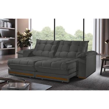 Imagem de Sofá Retrátil Barcelona 1,80M 2 Lugares Molas Ensacadas TXR, Cinza
