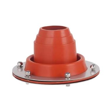 Imagem de UGPLM Anel de proteção à prova de fogo em silicone para chaminé de fogão a lenha, protetor de tubo de ventilação para barraca, fogão a lenha, yurt e cabana, Laranja