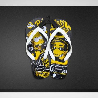 Imagem de Chinelo preto simpsons havaianas adult