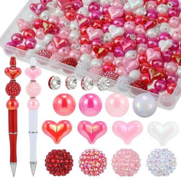 Imagem de FineCheer 300 contas focais para canetas, cor AB, acrílico, 3D, contas coloridas focais, espaçador de strass redondo a granel para caneta com contas, chaveiros, joias, pulseira, colar, berloques