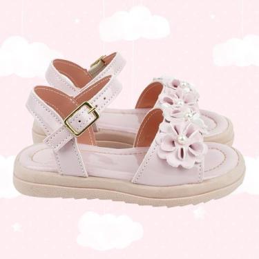 Imagem de Sandália Feminina Infantil Menina Confortável e Macia Moda Star com Fl