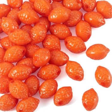 Imagem de 50 peças de contas de acrílico opacas de limão contas de frutas contas espaçadoras divertidas para bricolage brinco pingente de limão colar pulseira fazer joias chaveiro telefone Starp artesanato