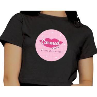 Imagem de Blusinha Cropped Top Camisa Infantil Blusa Estampada Carmed Club Algod