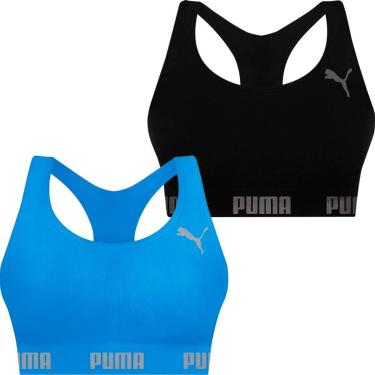 Imagem de Kit 2 Tops Puma Fitness Feminino Nadador Sem Costura Sem Bojo Alta Sustentação Academia-Feminino