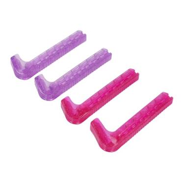 Imagem de Jiawu Protetores de Patins de Gelo, Protetores de Patins de Plástico Rígido Cortáveis, Capa de Lâmina de Skate para Patin de Hóquei 160-260 Mm, Presente de Hóquei (cor dupla) (Rosa Roxa)