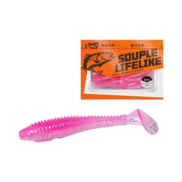 Imagem de Isca Artificial Macia Tipo Minhoca Com Anzol De Chumbo Para Perca E Pe