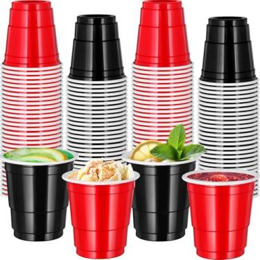Imagem de cssopenss 120 peças de copos de shot de feliz ano novo de 59 ml, vermelho e preto, copos de shot de feliz ano novo para festa, casamento, aniversário, reuniões de família, jogos e celebrações festivas
