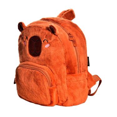 Imagem de Mochila Escolar Infantil de Capivara Pelúcia com Alça