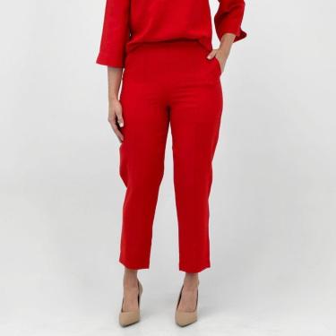 Imagem de Calça Mikasa Reta Alfaiataria em Tecido Feminina-Feminino