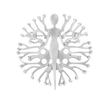 Imagem de Kokoma Broche delicado de fogos de artifício para mulheres minimalistas broche de lapela floral corpete joia moderna para terno vestido de pano, Small, Metal, Sem Pedra Preciosa