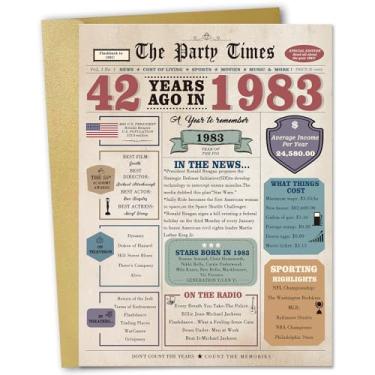 Imagem de Zyulin Presentes de aniversário de 42 anos para homens e mulheres, cartão de aniversário de 42 anos para ele, decorações de aniversário de 42 anos para marido e esposa