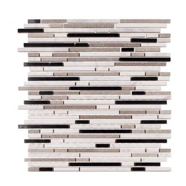 Imagem de Kit 1m² Pastilha de Vidro Mesclada 30cm X 30cm Ajax/Negro Máquina/Cinderella