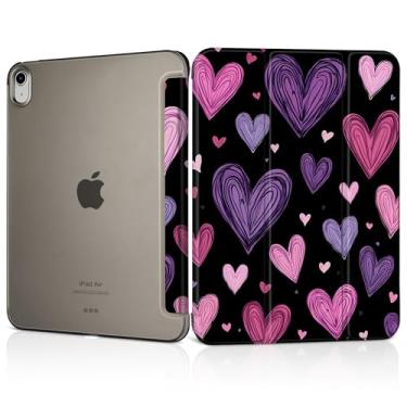 Imagem de MEEgoodo Capa para iPad Air 11 polegadas 2025 2024 com chip M3 M2, capa para iPad Air 5ª/4ª geração 11 polegadas 2022 2020, capa para tablet com textura de seda e capa traseira transparente para PC