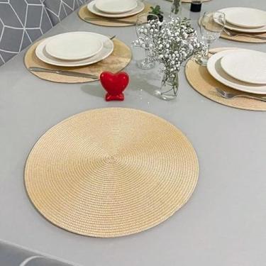 Imagem de Kit 4 ou 6 Jogo Americano Redondo Jantar Mesa Posta Cozinha 38cm(Creme,6)