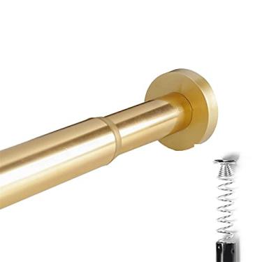 Imagem de Cortina telescópica extensível de aço inoxidável, haste de tensão, varão, rede de voile, cortina de chuveiro, trilho (dourado), ouro - 50 ~ 75 cm