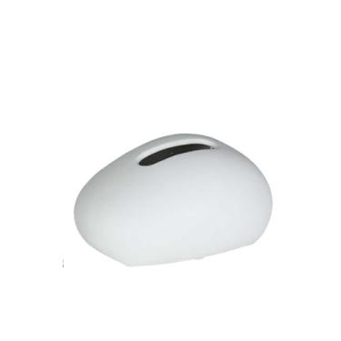 Imagem de x3anggyt5 Caixa de lenços de papel cerâmico, cor sólida, criativo, multifuncional, porta-lenços (branco)