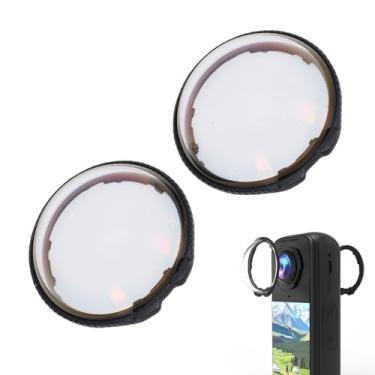 Imagem de Yunseity 2 PCS Protetores de Lente para 360 X4 Air, Protetor de Lente de Alta Transparência à Prova de água 10H Vidro Temperado Tampa de Lente Protetora Removível para Acessórios de