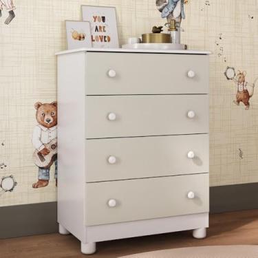 Imagem de Cômoda Infantil 65cm com 4 Gavetas Allegra Multimóveis Mp4421 Branco/off White
