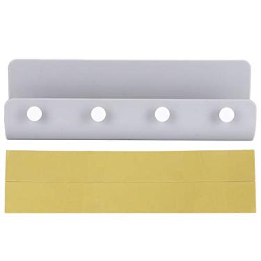 Imagem de Montado na parede cabide chave titular rack chapéu organizador de prateleira de armazenamento para casa quarto decoração do escritório abs cinza 21.5x4x7cm