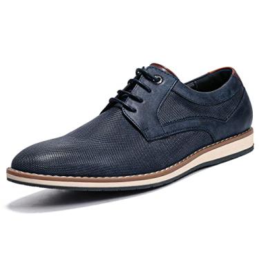 Imagem de Mofri Sapato social masculino casual Oxford formal, Azul-marinho Pu-w, 44
