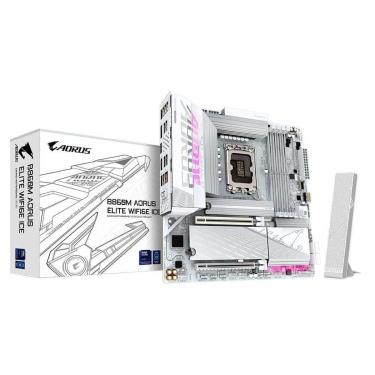 Imagem de Placa Mãe Gigabyte B860M AORUS ELITE WIFI6E ICE, Intel, Micro ATX, DDR5, Wi-Fi 6E, Bluetooth,-Unissex